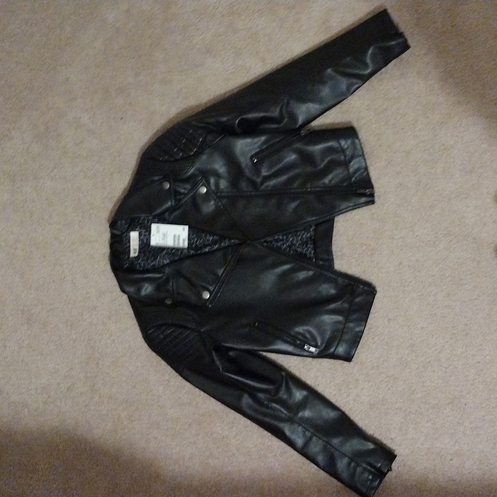 H&M Kids Black Pleather Jacket Size 11-12Y